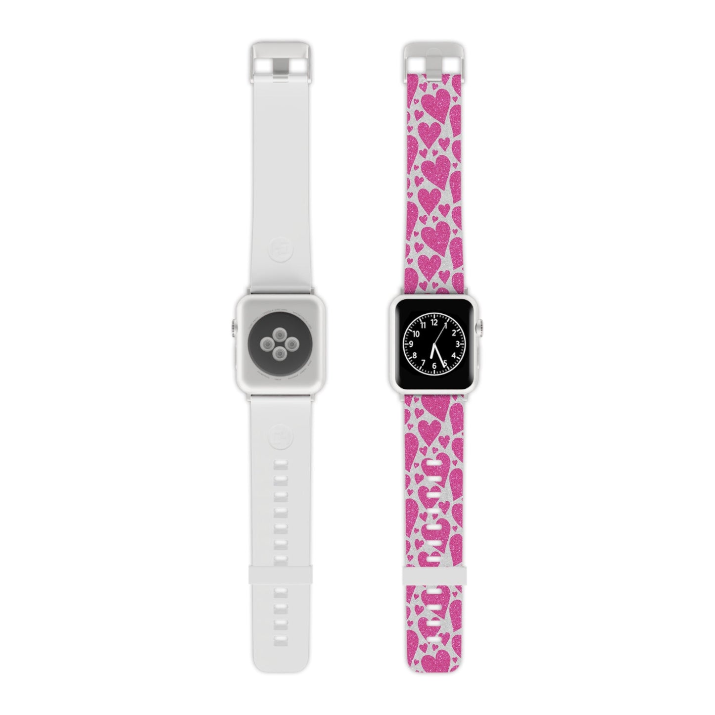  Pink Glitter Hearts Pattern Apple Watch Band - BOGO Cases