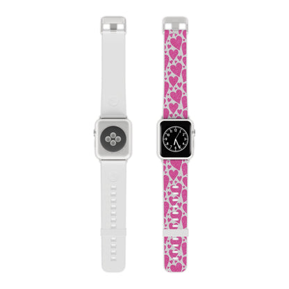  Pink Glitter Hearts Pattern Apple Watch Band - BOGO Cases