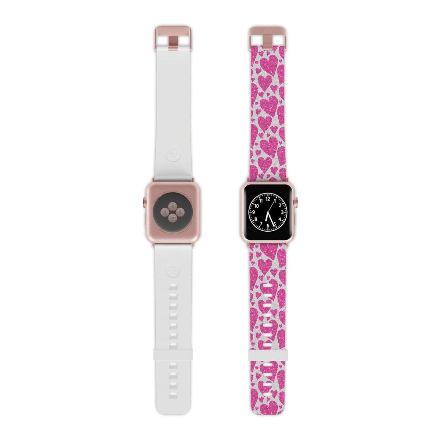  Pink Glitter Hearts Pattern Apple Watch Band - BOGO Cases