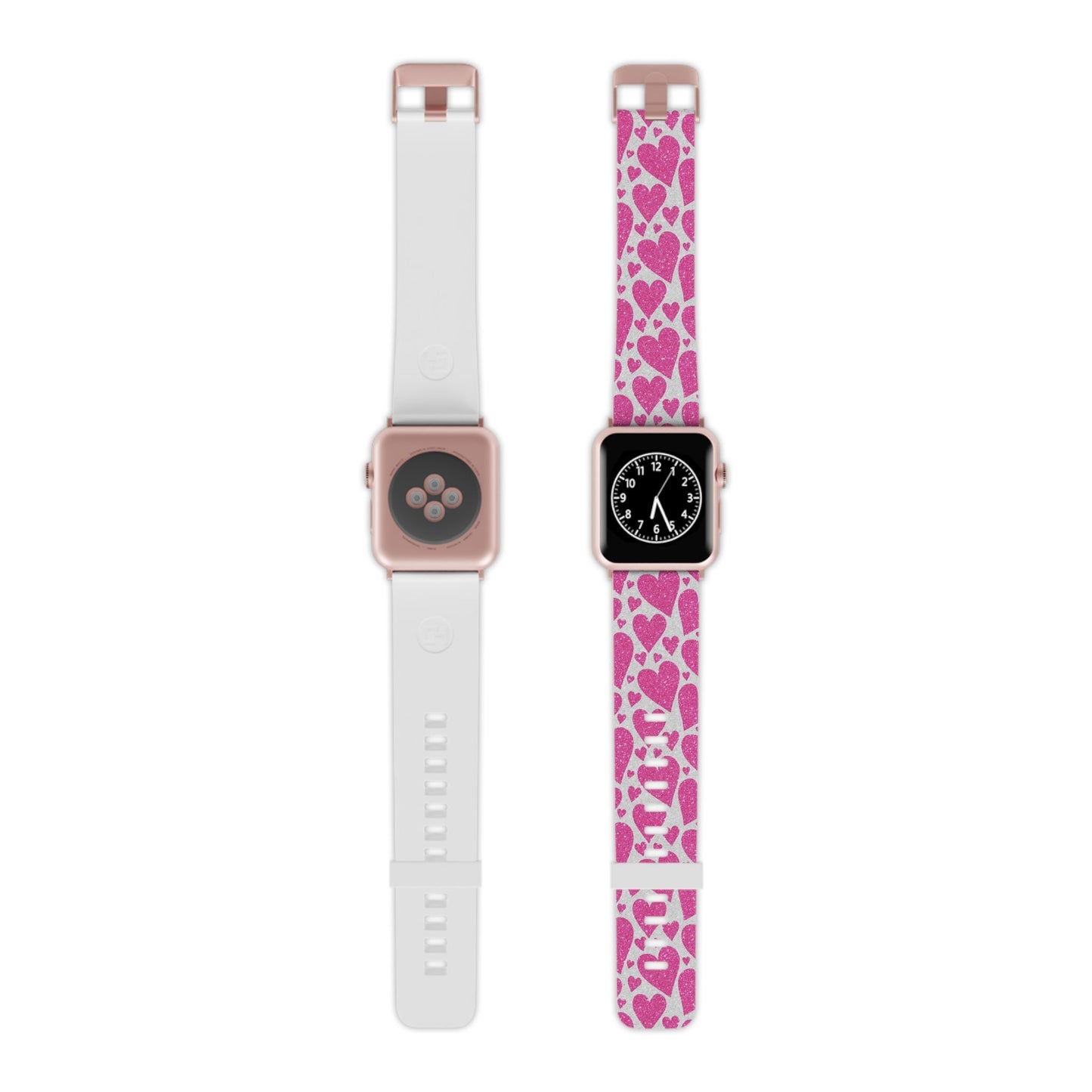  Pink Glitter Hearts Pattern Apple Watch Band - BOGO Cases