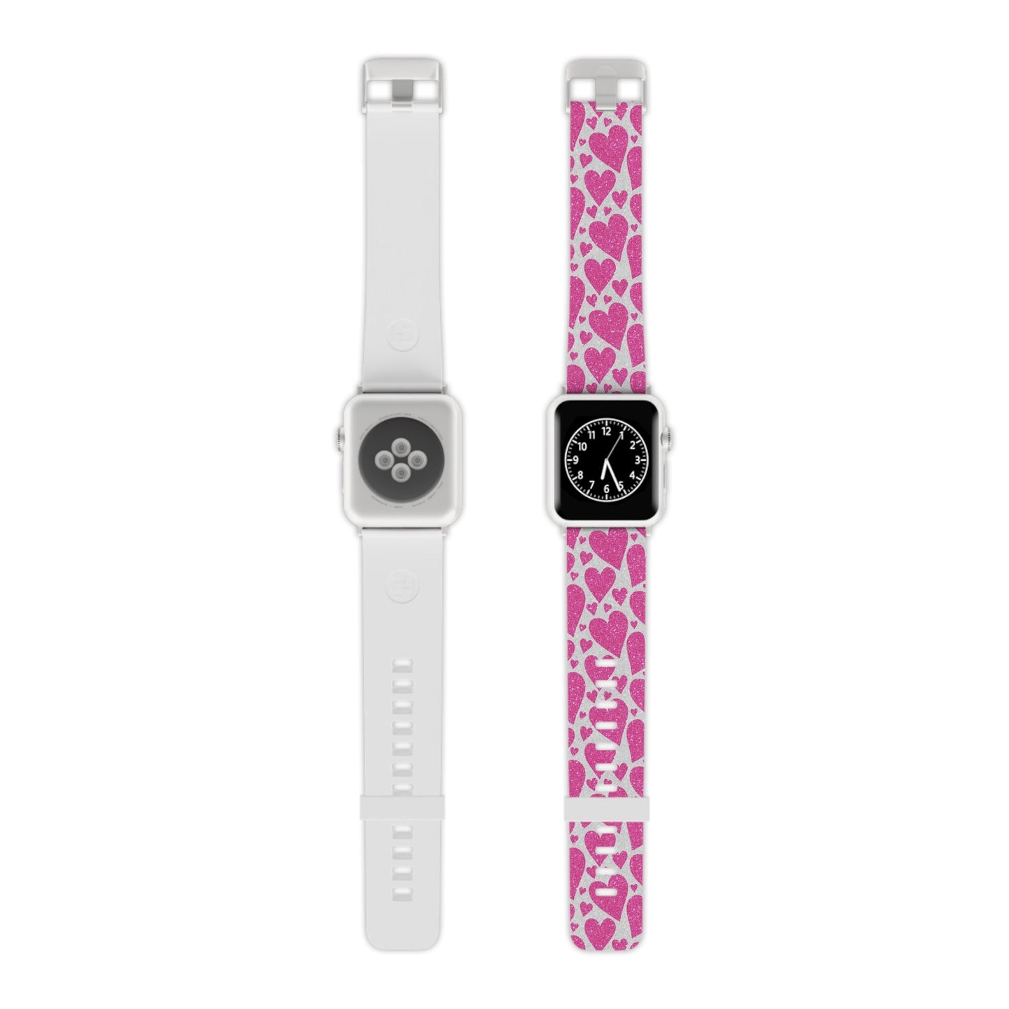  Pink Glitter Hearts Pattern Apple Watch Band - BOGO Cases