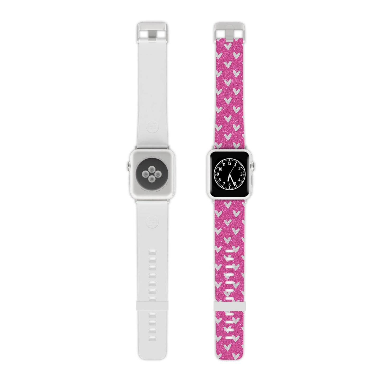 Pink Glitter Hearts Pattern Apple Watch Band - BOGO Cases