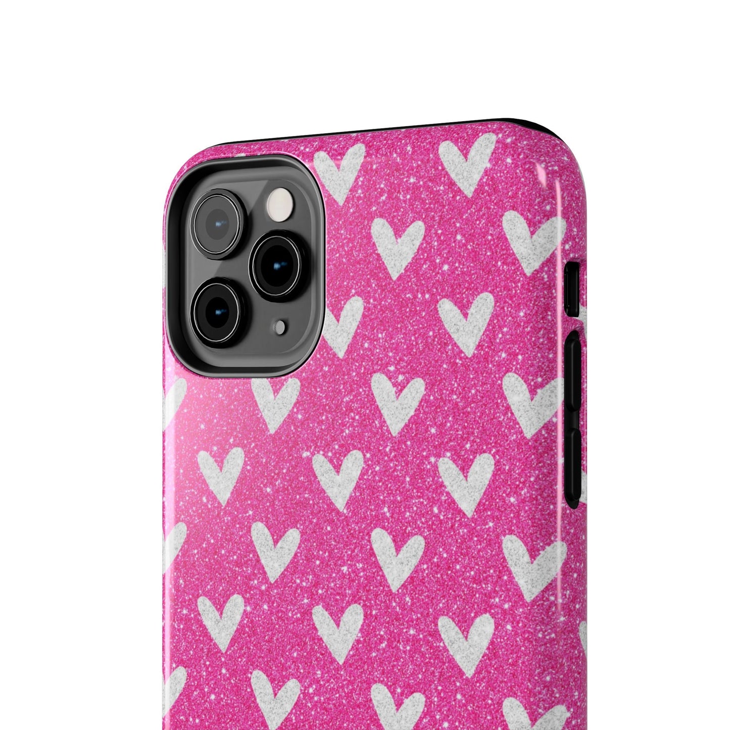 Pink Glitter Hearts Pattern – iPhone Case - BOGO Cases