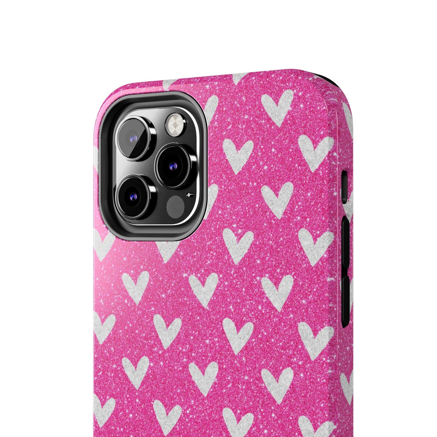 Pink Glitter Hearts Pattern – iPhone Case - BOGO Cases