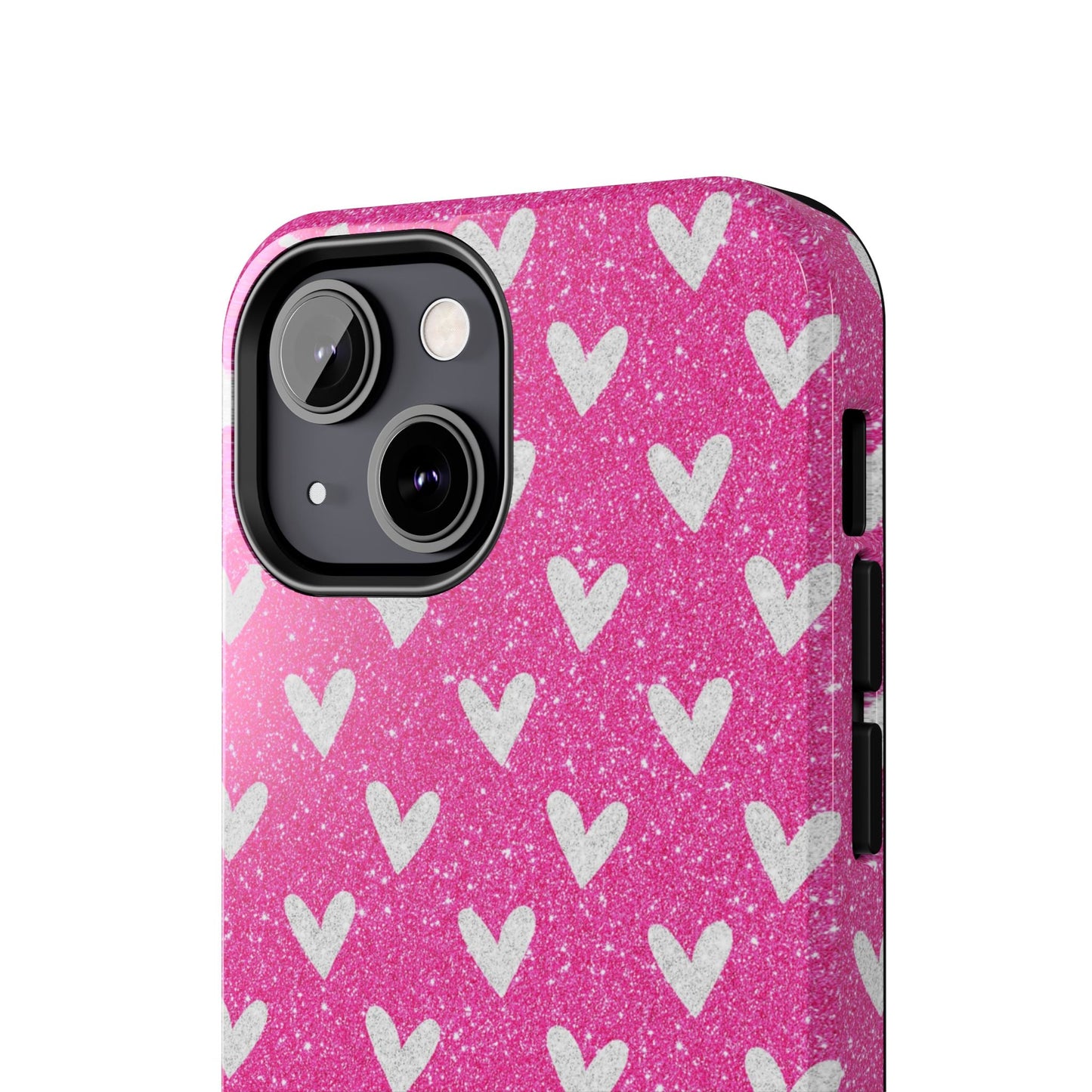 Pink Glitter Hearts Pattern – iPhone Case - BOGO Cases