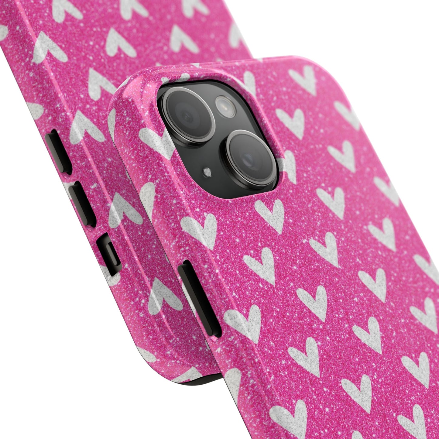 Pink Glitter Hearts Pattern – iPhone Case - BOGO Cases