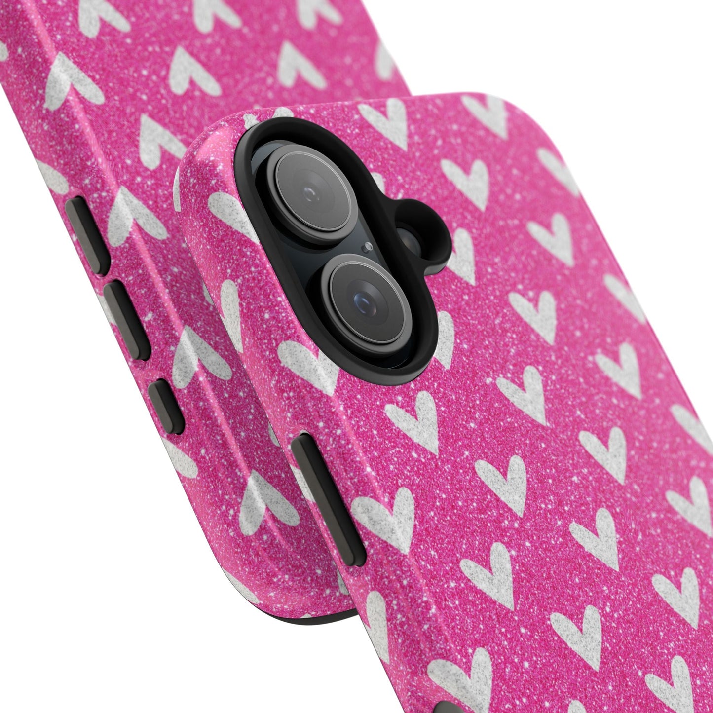 Pink Glitter Hearts Pattern – iPhone Case - BOGO Cases