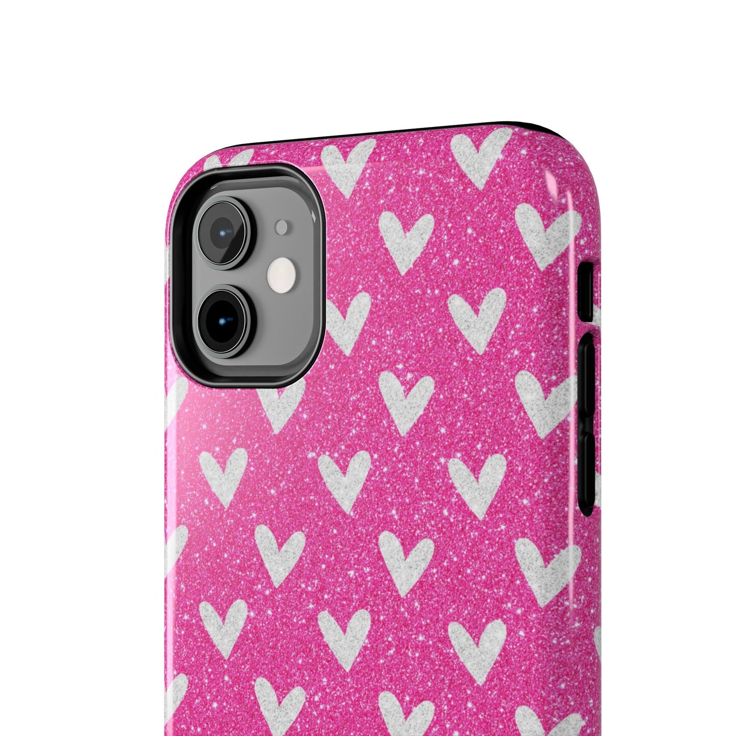 Pink Glitter Hearts Pattern – iPhone Case - BOGO Cases