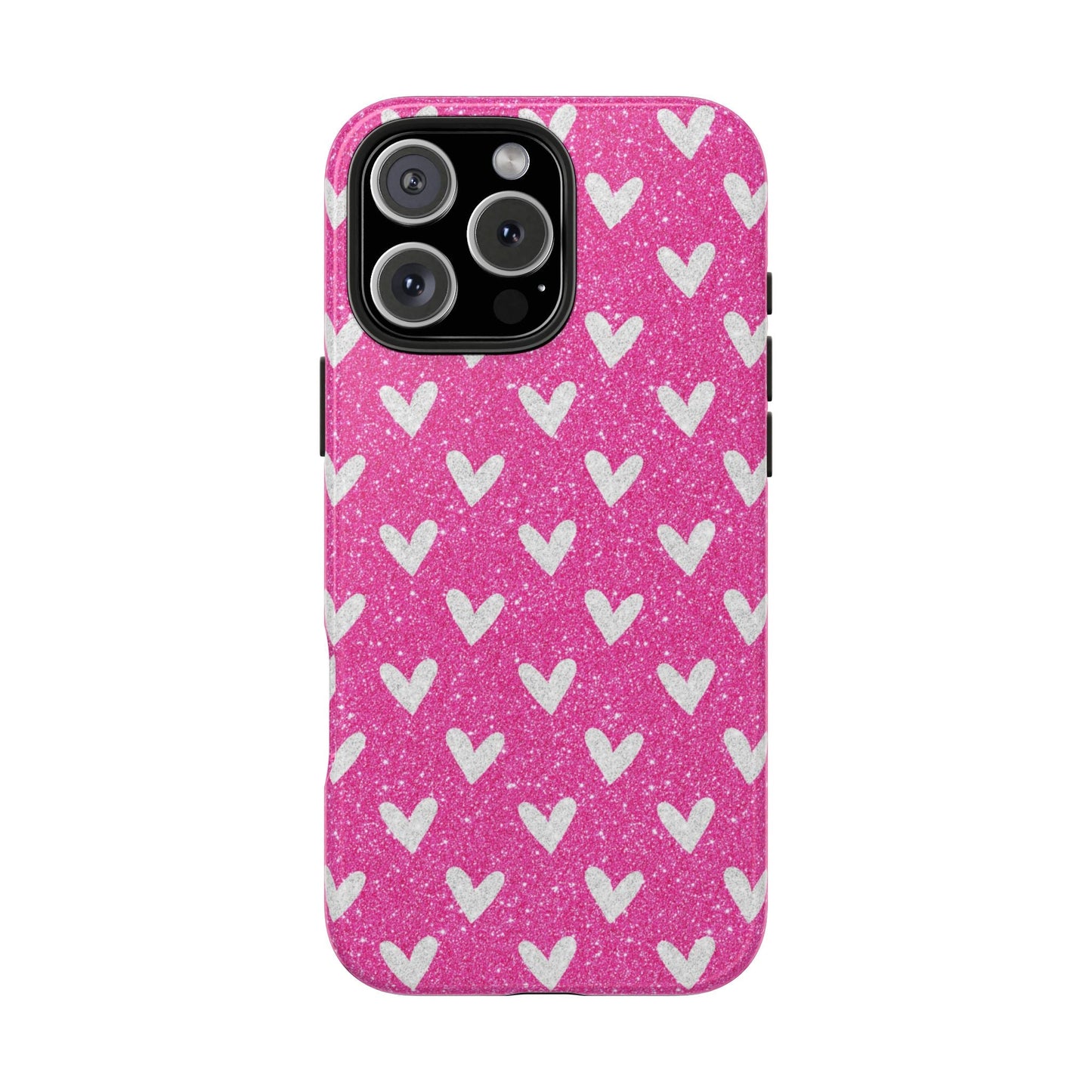Pink Glitter Hearts Pattern – iPhone Case - BOGO Cases