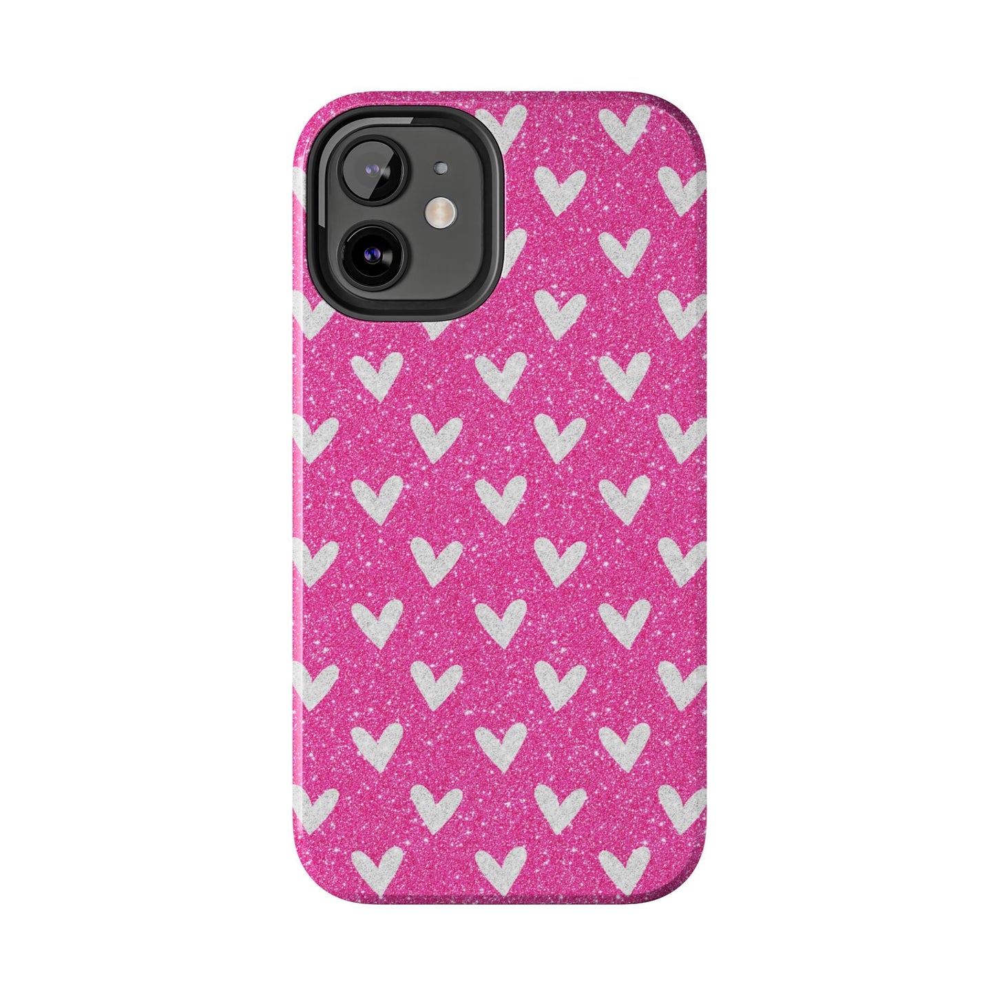 Pink Glitter Hearts Pattern – iPhone Case - BOGO Cases