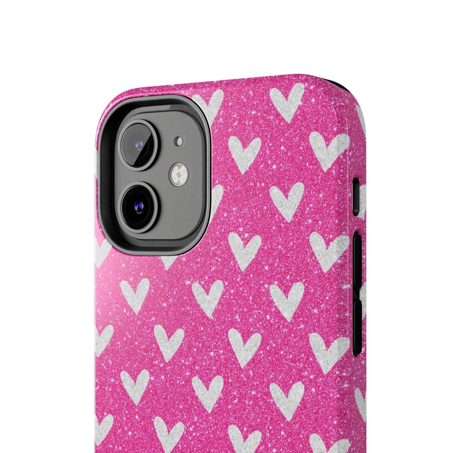 Pink Glitter Hearts Pattern – iPhone Case - BOGO Cases