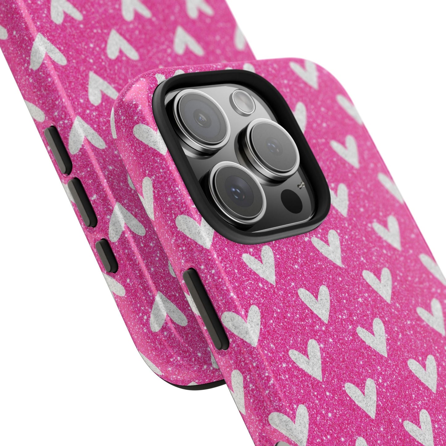 Pink Glitter Hearts Pattern – iPhone Case - BOGO Cases