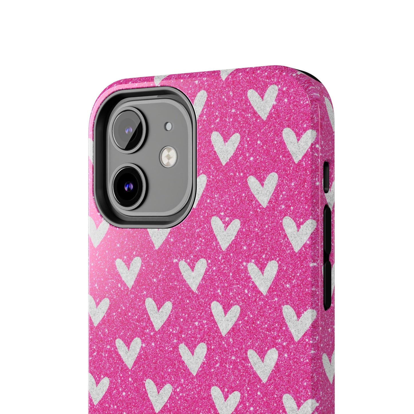 Pink Glitter Hearts Pattern – iPhone Case - BOGO Cases