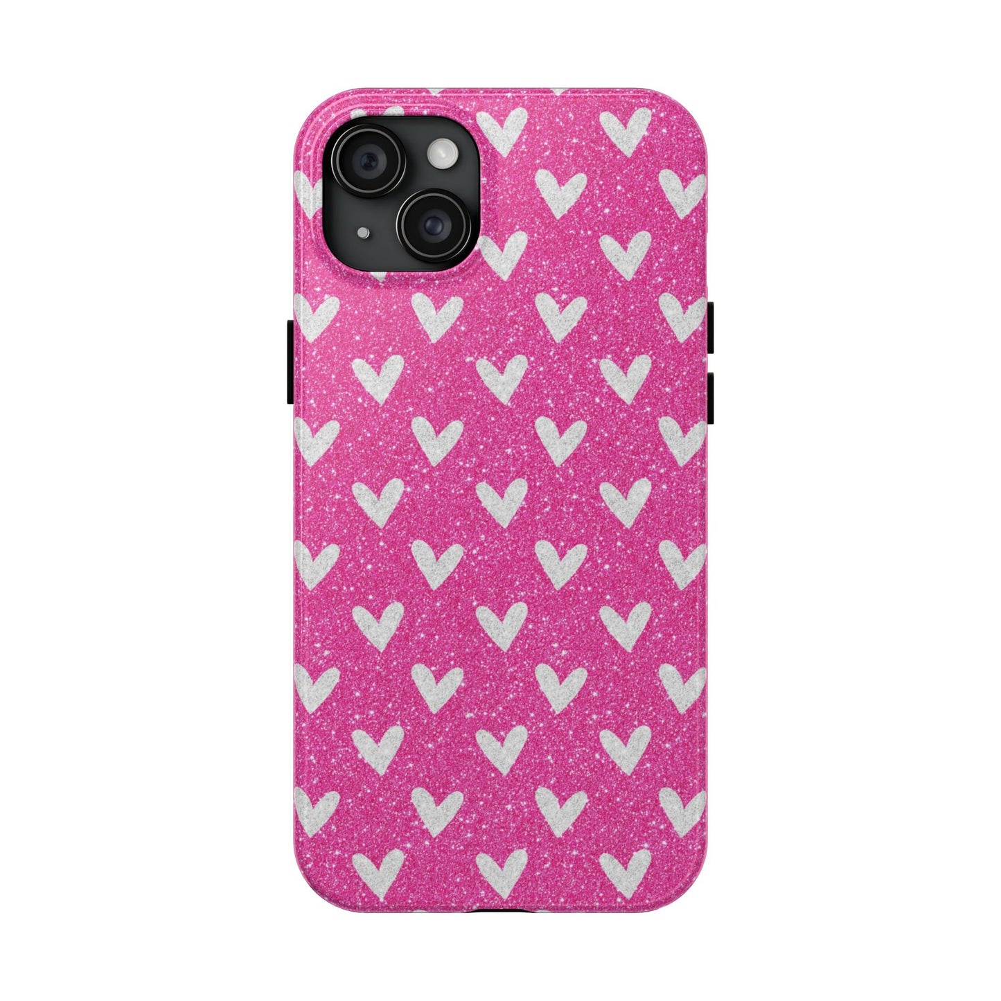 Pink Glitter Hearts Pattern – iPhone Case - BOGO Cases