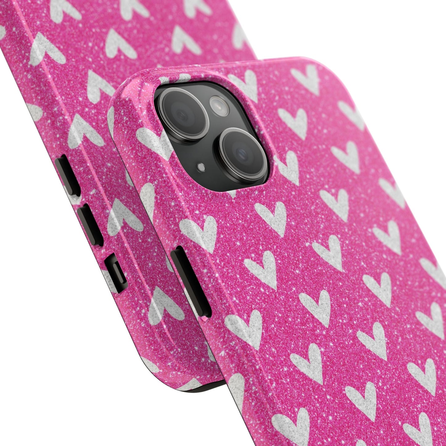 Pink Glitter Hearts Pattern – iPhone Case - BOGO Cases
