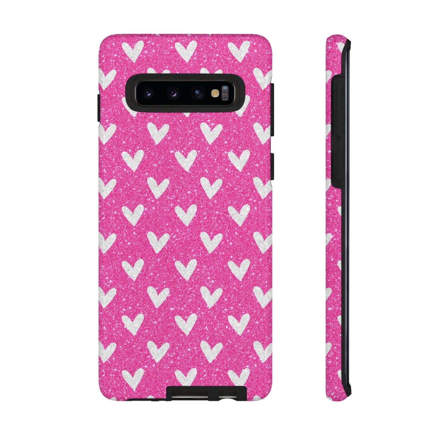 Pink Glitter Hearts Pattern – Samsung Galaxy Case - BOGO Cases