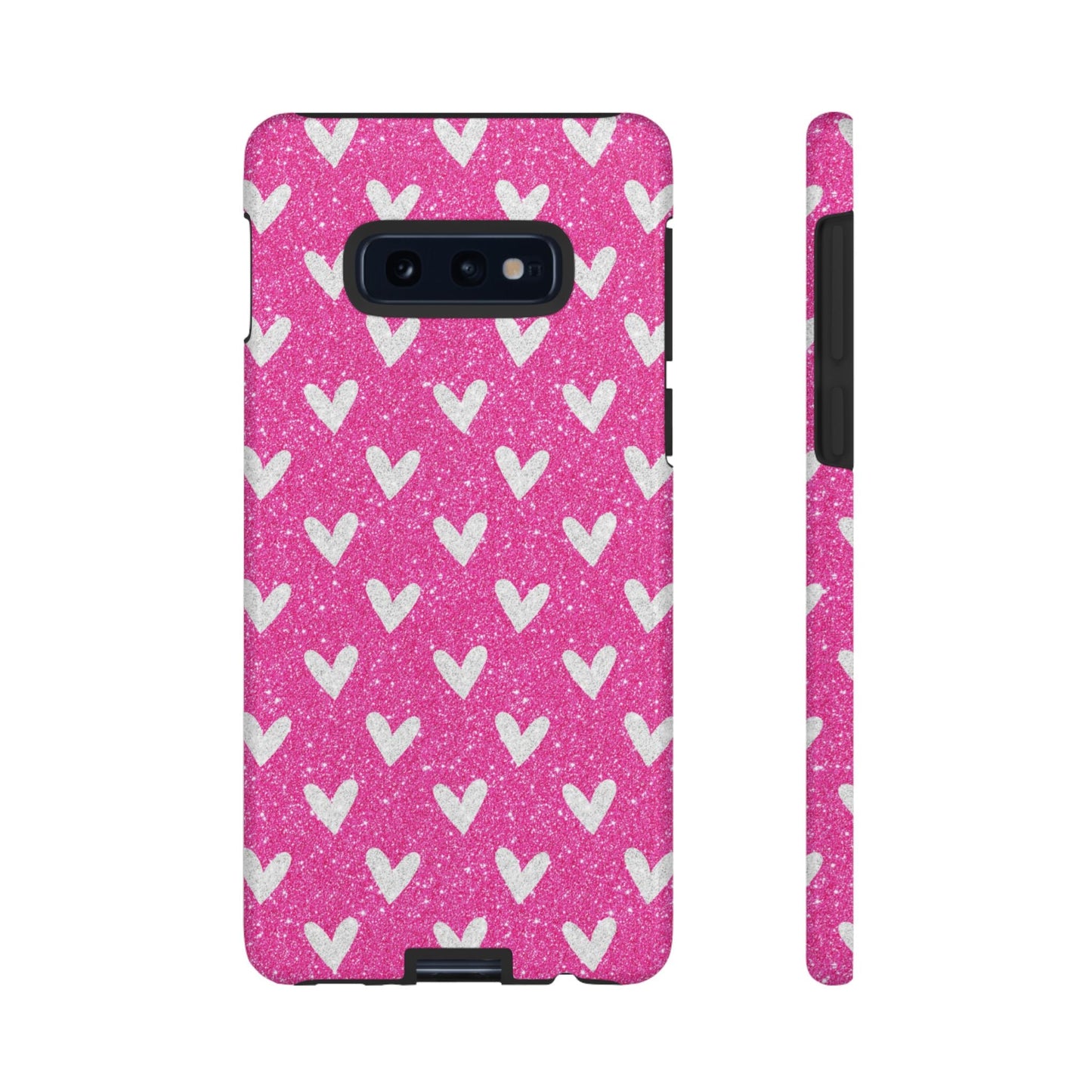 Pink Glitter Hearts Pattern – Samsung Galaxy Case - BOGO Cases