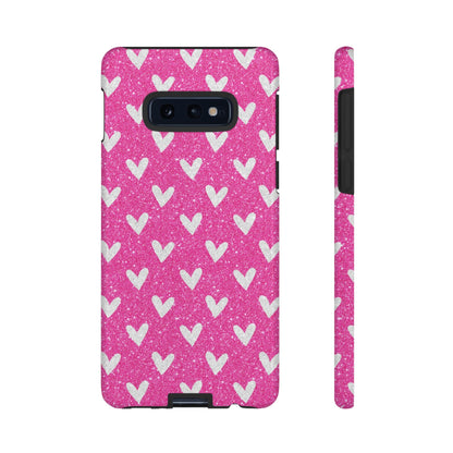 Pink Glitter Hearts Pattern – Samsung Galaxy Case - BOGO Cases