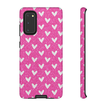 Pink Glitter Hearts Pattern – Samsung Galaxy Case - BOGO Cases