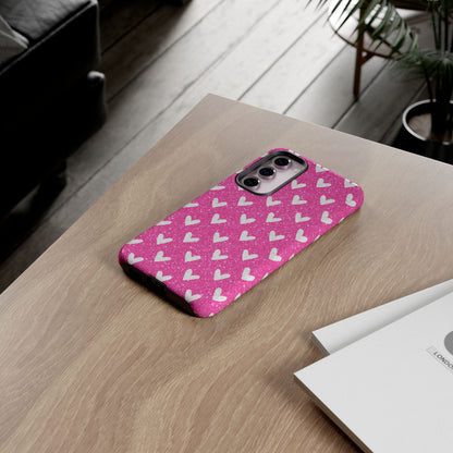 Pink Glitter Hearts Pattern – Samsung Galaxy Case - BOGO Cases