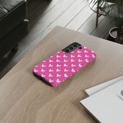 Pink Glitter Hearts Pattern – Samsung Galaxy Case - BOGO Cases