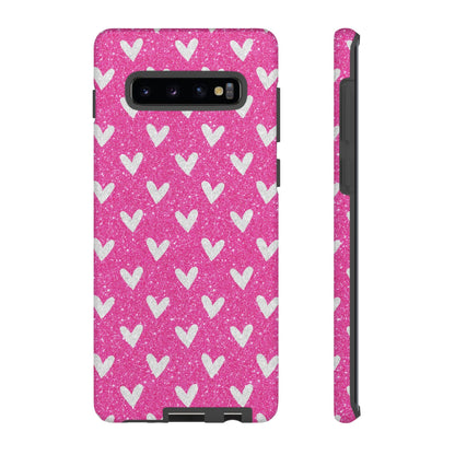 Pink Glitter Hearts Pattern – Samsung Galaxy Case - BOGO Cases