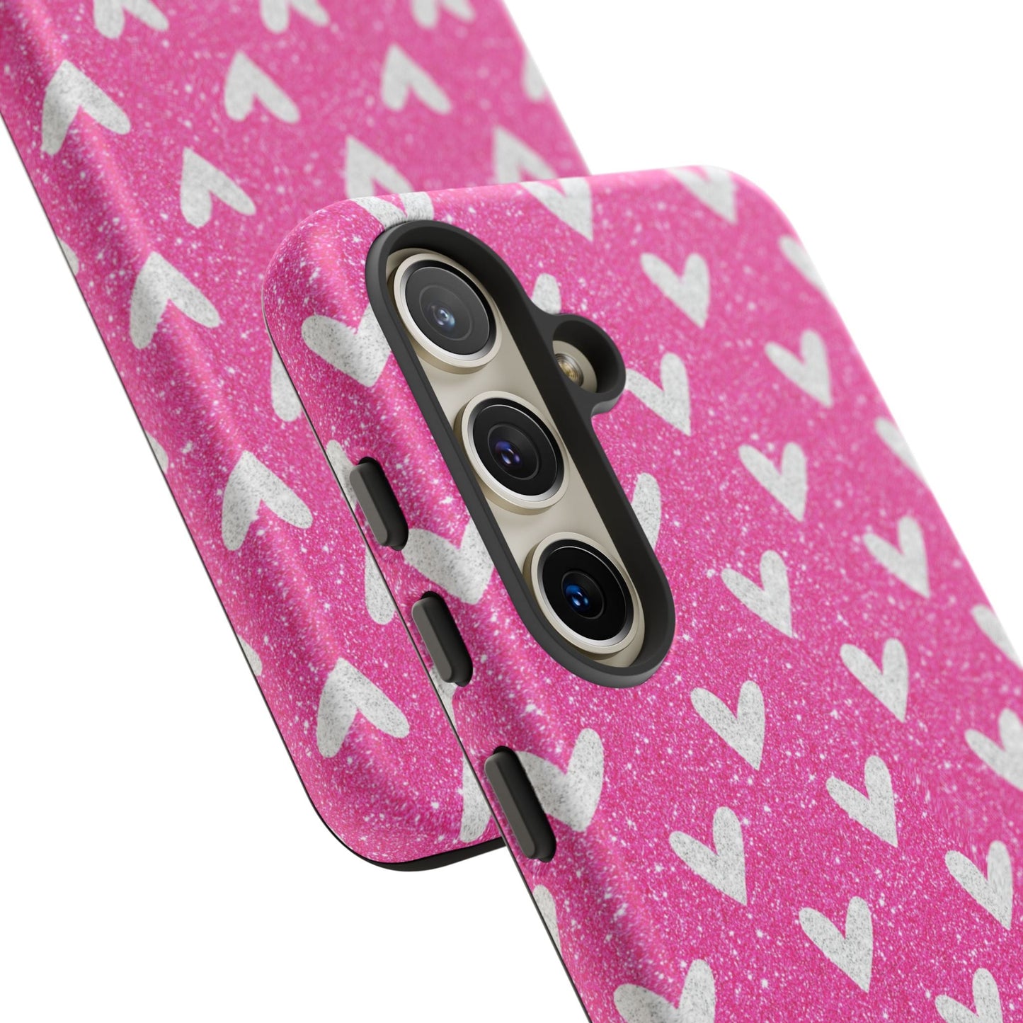 Pink Glitter Hearts Pattern – Samsung Galaxy Case - BOGO Cases