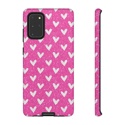Pink Glitter Hearts Pattern – Samsung Galaxy Case - BOGO Cases