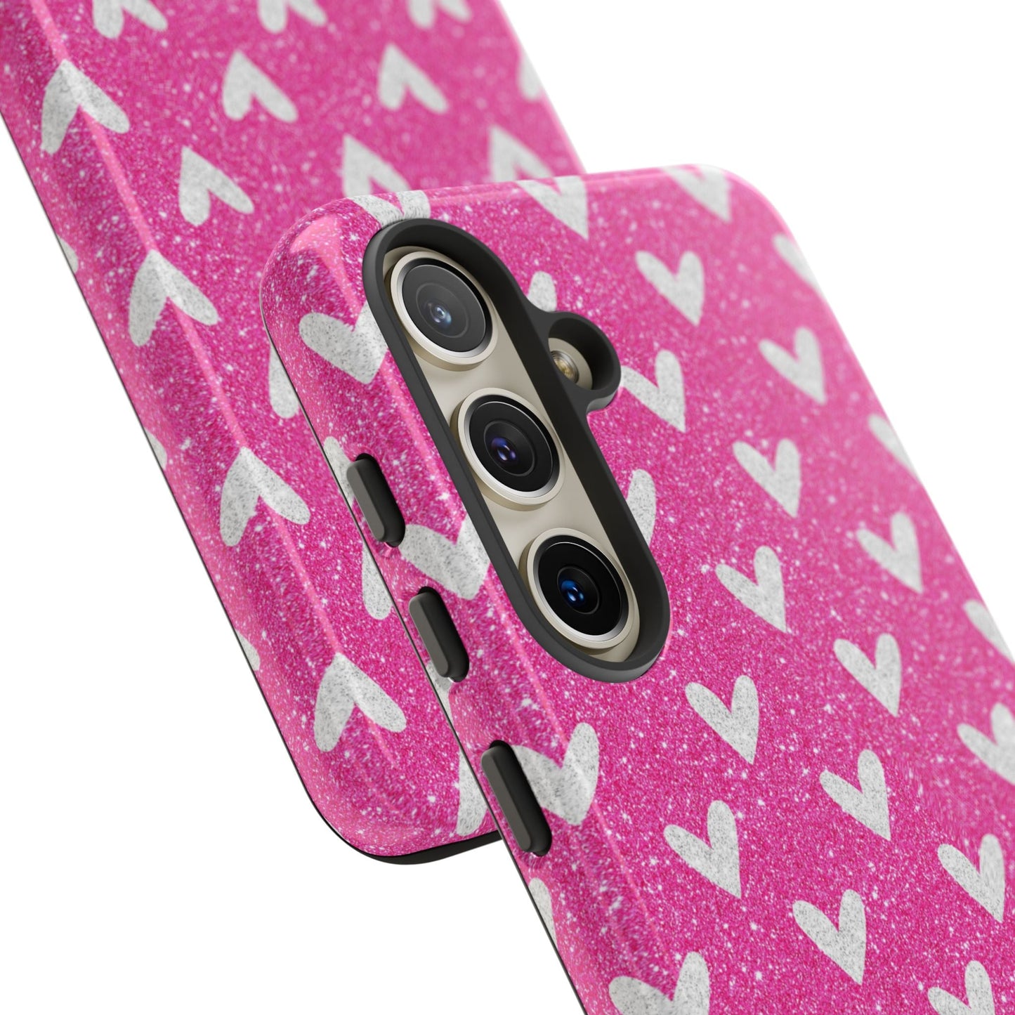 Pink Glitter Hearts Pattern – Samsung Galaxy Case - BOGO Cases