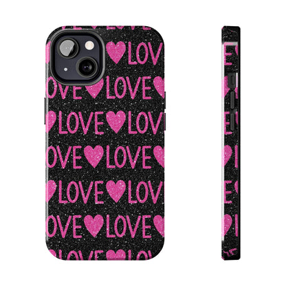 Pink Glitter Love iPhone Case - BOGO Cases