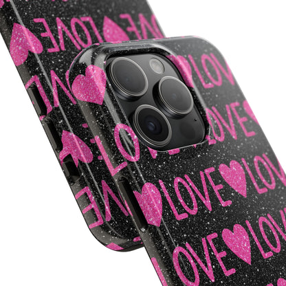 Pink Glitter Love iPhone Case - BOGO Cases