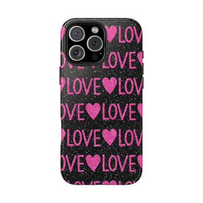 Pink Glitter Love iPhone Case - BOGO Cases