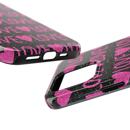 Pink Glitter Love iPhone Case - BOGO Cases