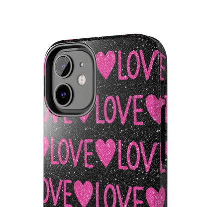 Pink Glitter Love iPhone Case - BOGO Cases