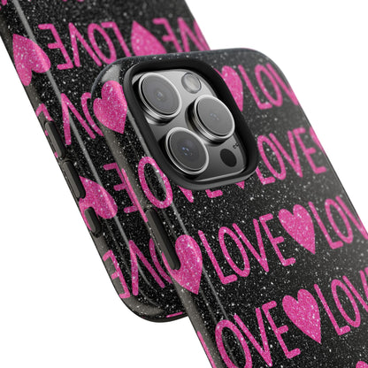 Pink Glitter Love iPhone Case - BOGO Cases