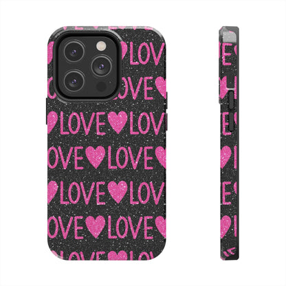 Pink Glitter Love iPhone Case - BOGO Cases