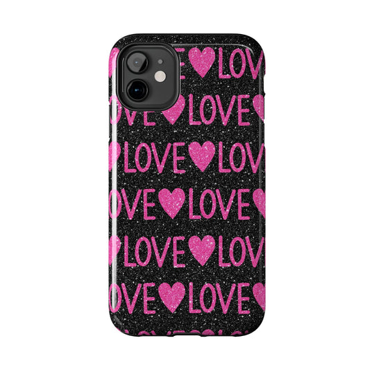 Pink Glitter Love iPhone Case - BOGO Cases
