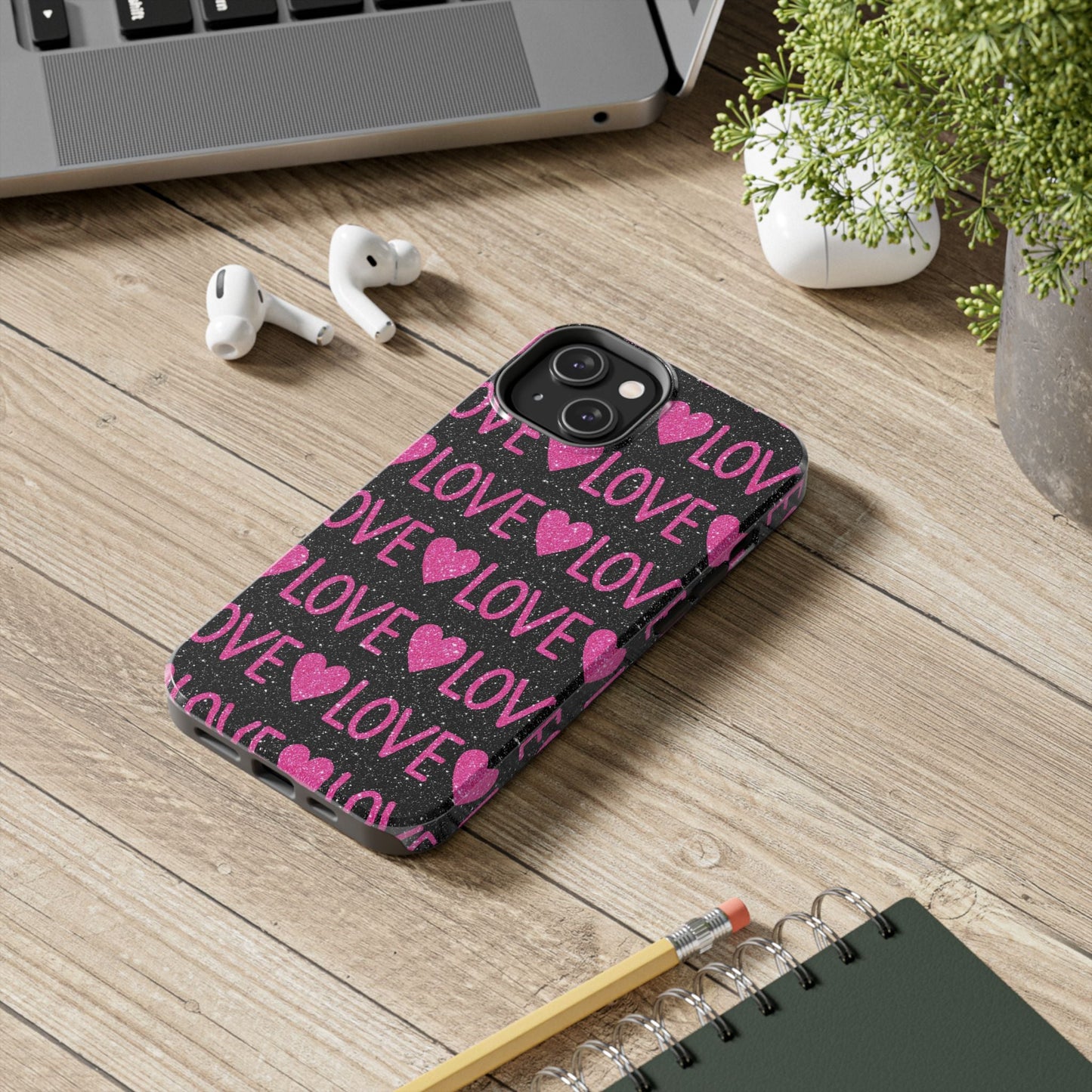 Pink Glitter Love iPhone Case - BOGO Cases