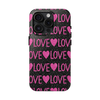 Pink Glitter Love iPhone Case - BOGO Cases
