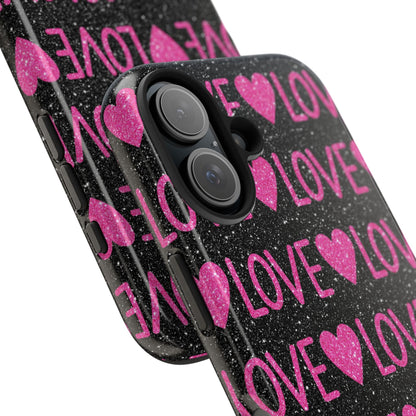 Pink Glitter Love iPhone Case - BOGO Cases