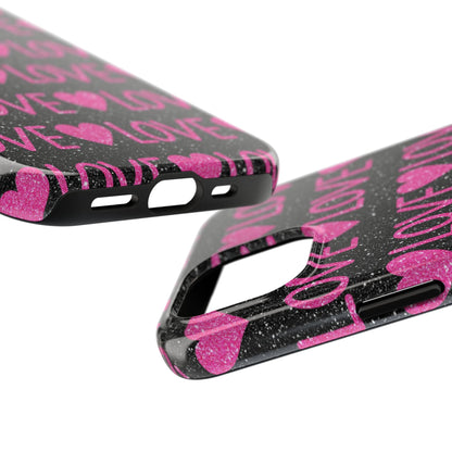 Pink Glitter Love iPhone Case - BOGO Cases