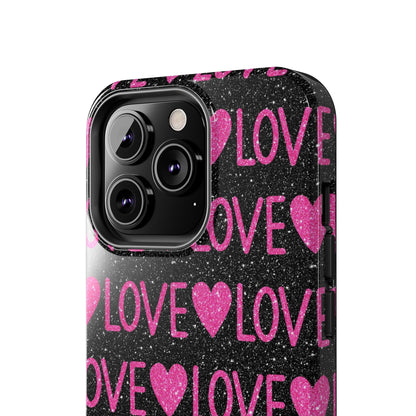 Pink Glitter Love iPhone Case - BOGO Cases