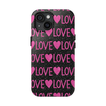 Pink Glitter Love iPhone Case - BOGO Cases