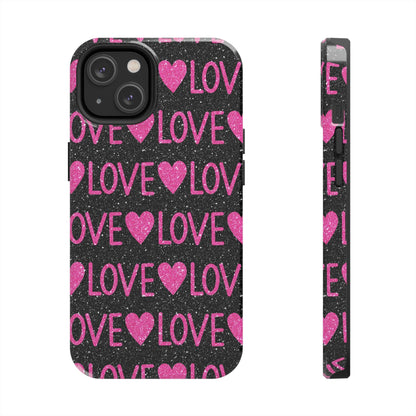 Pink Glitter Love iPhone Case - BOGO Cases