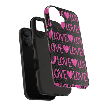 Pink Glitter Love iPhone Case - BOGO Cases