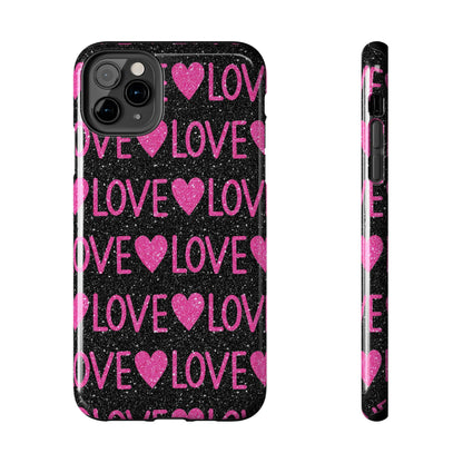 Pink Glitter Love iPhone Case - BOGO Cases