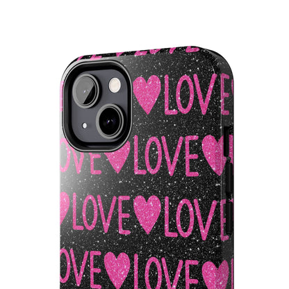 Pink Glitter Love iPhone Case - BOGO Cases