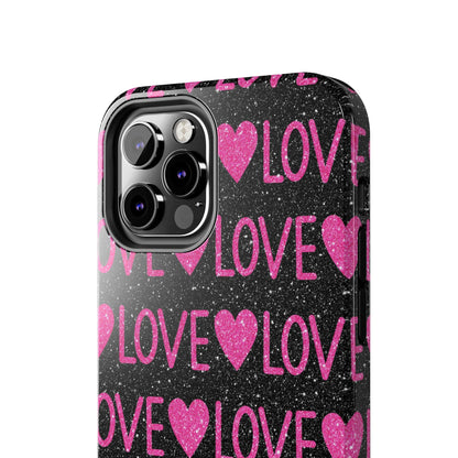 Pink Glitter Love iPhone Case - BOGO Cases