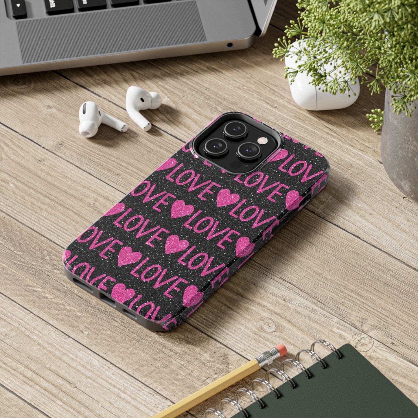 Pink Glitter Love iPhone Case - BOGO Cases