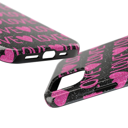 Pink Glitter Love iPhone Case - BOGO Cases